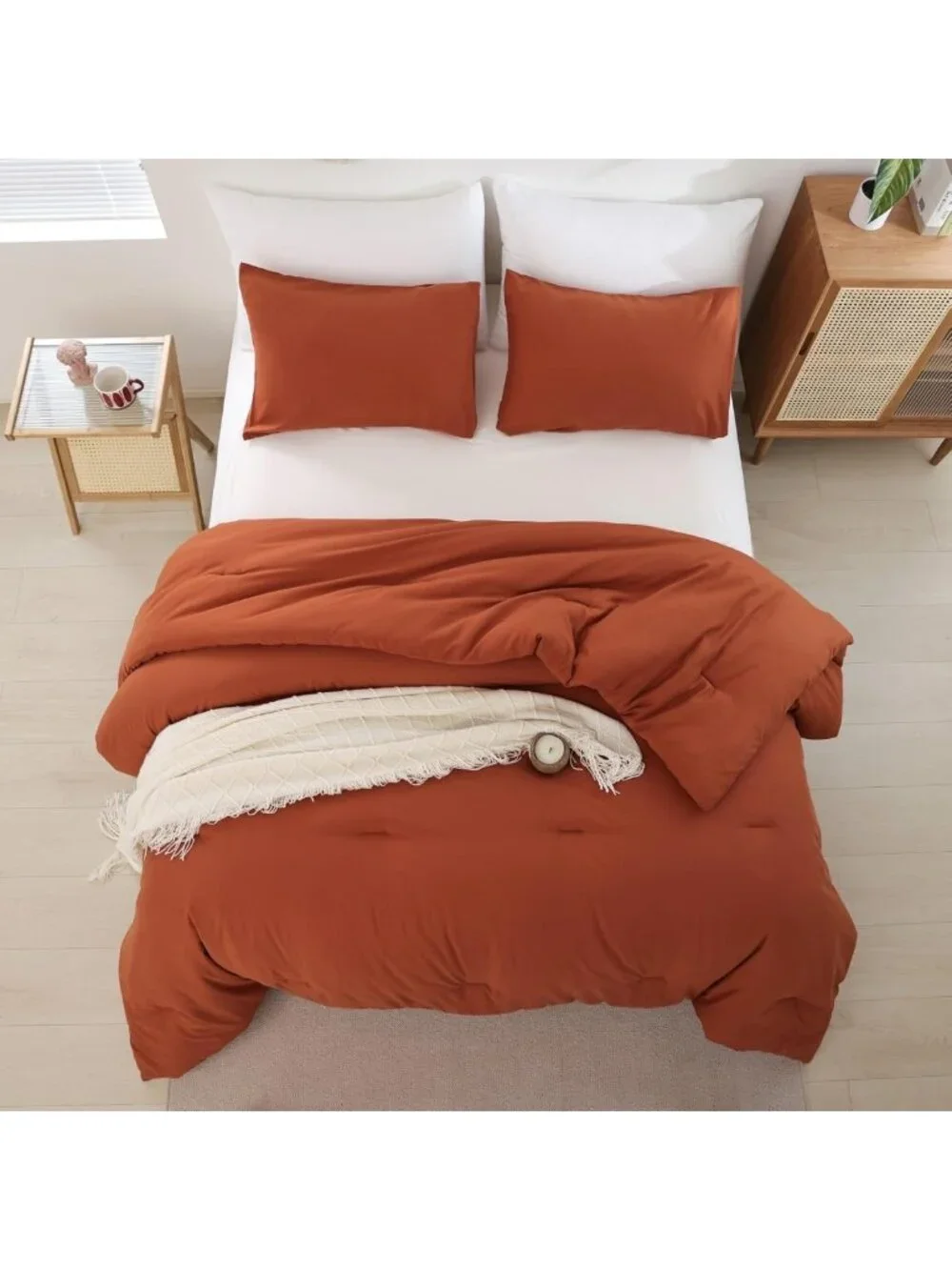 Rust Orange Comforter Set - Unbranded Cozy Down Alternative Comforter